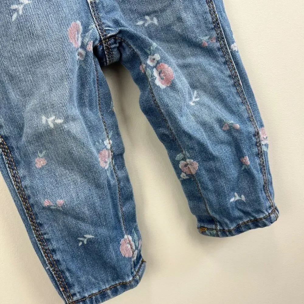 OshKosh B'gosh Blue Floral Overalls 6-9 Months